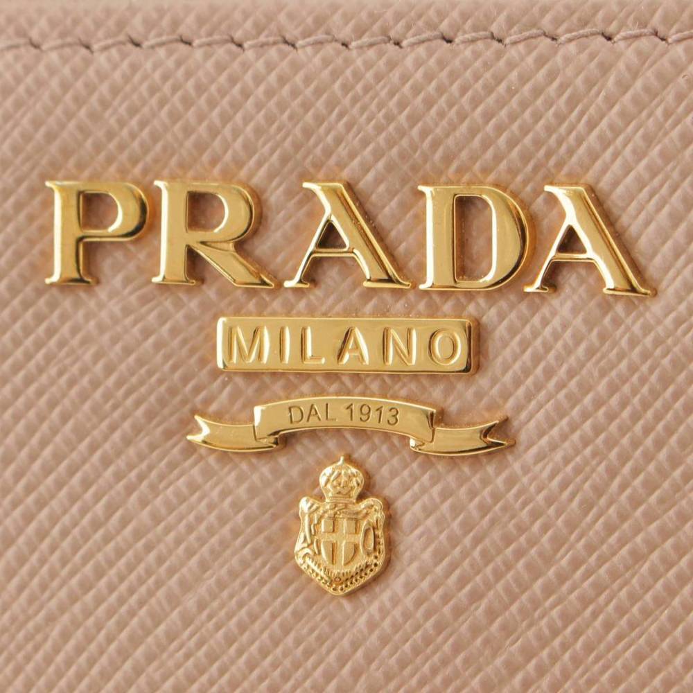 Prada Saffiano Round Zip Wallet Long Wallet Pink - image 5